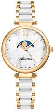 Швейцарские наручные  женские часы Adriatica 3705.D18FQM. Коллекция Ceramic