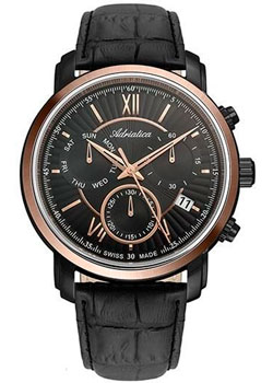 Швейцарские наручные  мужские часы Adriatica 8193.K264CH. Коллекция Chronograph