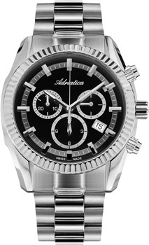 Швейцарские наручные  мужские часы Adriatica 8210.5114CH. Коллекция Chronograph