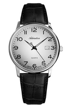 Швейцарские наручные  мужские часы Adriatica 8242.5227Q. Коллекция Gents Leather