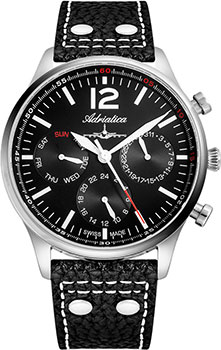 Швейцарские наручные  мужские часы Adriatica 8268.5254QF. Коллекция Aviation