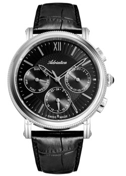 Швейцарские наручные  мужские часы Adriatica 8272.5264QF. Коллекция Multifunction