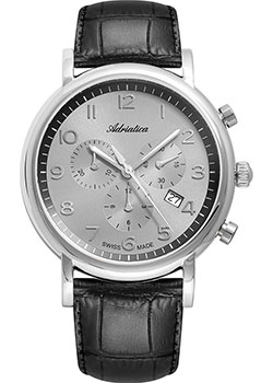 Швейцарские наручные  мужские часы Adriatica 8297.5227CH. Коллекция Chronograph