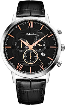 Швейцарские наручные  мужские часы Adriatica 8298.52R4CH. Коллекция Chronograph