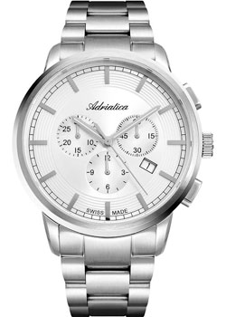 Швейцарские наручные  мужские часы Adriatica 8307.5113CH. Коллекция Chronographs