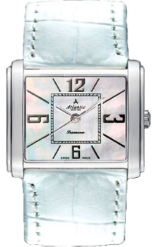 Швейцарские наручные  женские часы Atlantic 27344.41.05. Коллекция Rectangular