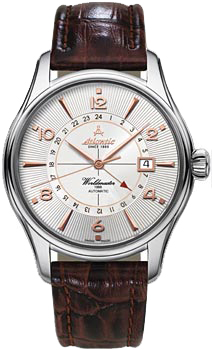 Швейцарские наручные  мужские часы Atlantic 52756.41.25R. Коллекция Worldmaster