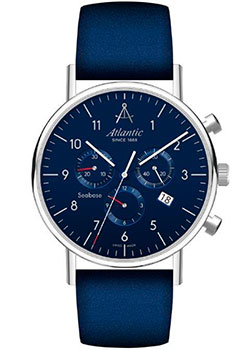 Швейцарские наручные  мужские часы Atlantic 60452.41.55. Коллекция Seabase Chrono