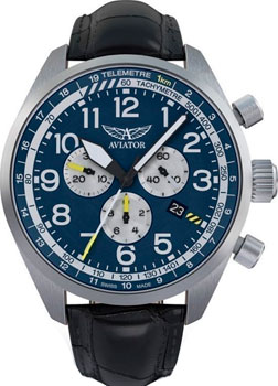 Швейцарские наручные  мужские часы Aviator V.2.25.0.170.4. Коллекция Airacobra P45 Chrono