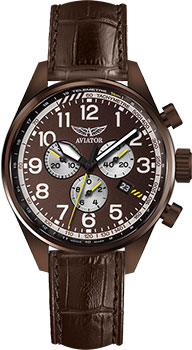 Швейцарские наручные  мужские часы Aviator V.2.25.8.172.4. Коллекция Airacobra P45 Chrono