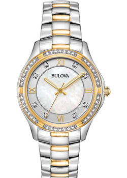 Японские наручные  женские часы Bulova 98L255. Коллекция Crystal Ladies