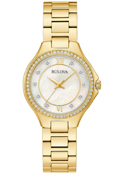 Японские наручные  женские часы Bulova 98L295. Коллекция Crystal Ladies