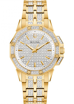 Японские наручные  женские часы Bulova 98L302. Коллекция Crystal Octava