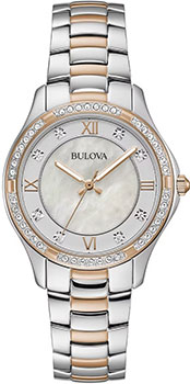 Японские наручные  женские часы Bulova 98L304. Коллекция Crystal Ladies
