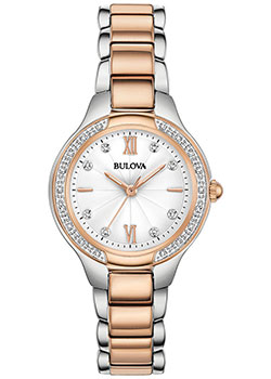 Японские наручные  женские часы Bulova 98R272. Коллекция Diamonds