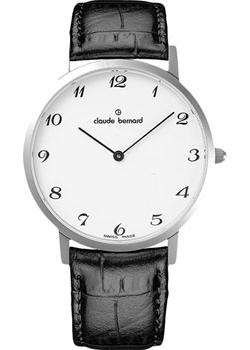 Швейцарские наручные  мужские часы Claude Bernard 20202-3BB. Коллекция Classic Slim Line