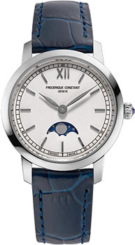 Швейцарские наручные  женские часы Frederique Constant FC-206SW1S6. Коллекция Slim Line Moonphase