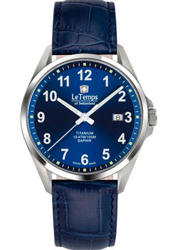 Швейцарские наручные  мужские часы Le Temps LT1025.08BL83. Коллекция Titanium Gent