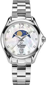 Швейцарские наручные  женские часы Le Temps LT1030.06BS01. Коллекция Sport Elegance Moon Phase