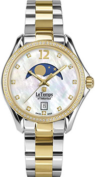 Швейцарские наручные  женские часы Le Temps LT1030.66BT01. Коллекция Sport Elegance Moon Phase