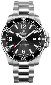 Швейцарские наручные  мужские часы Le Temps LT1043.01BS01. Коллекция Swiss Naval Patrol