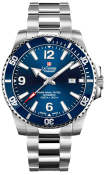 Швейцарские наручные  мужские часы Le Temps LT1045.03BS01. Коллекция Swiss Naval Patrol Automatic