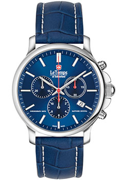 Швейцарские наручные  мужские часы Le Temps LT1057.13BL13. Коллекция Zafira Chrono
