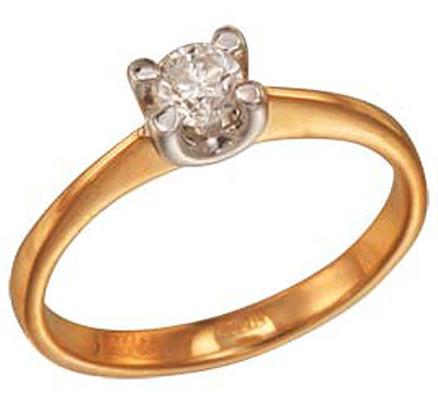 Золотое Кольцо С Бриллиантом