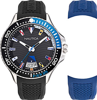Швейцарские наручные  мужские часы Nautica NAPP25F11. Коллекция Pier 25