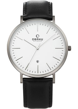 fashion наручные  мужские часы Obaku V215GDTIRB. Коллекция Leather