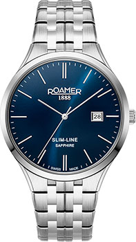 Швейцарские наручные  мужские часы Roamer 512.833.41.45.20. Коллекция Slime Line Classic