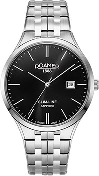 Швейцарские наручные  мужские часы Roamer 512.833.41.55.20. Коллекция Slime Line Classic