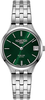 Швейцарские наручные  женские часы Roamer 512.857.41.75.20. Коллекция Slime Line Classic