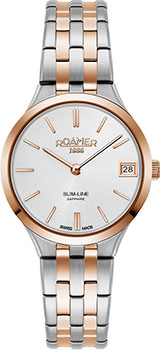 Швейцарские наручные  женские часы Roamer 512.857.49.15.20. Коллекция Slime Line Classic
