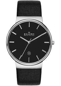 Швейцарские наручные мужские часы Skagen SKW6104. Коллекция Leather