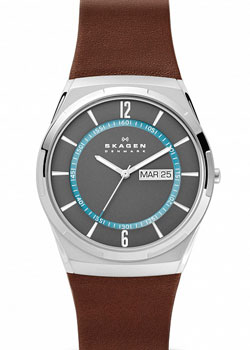Швейцарские наручные  мужские часы Skagen SKW6785. Коллекция Leather