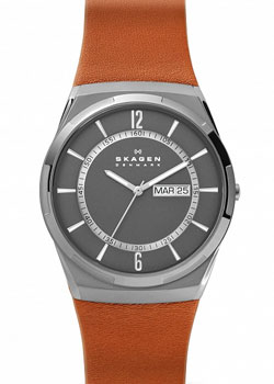 Швейцарские наручные  мужские часы Skagen SKW6786. Коллекция Leather