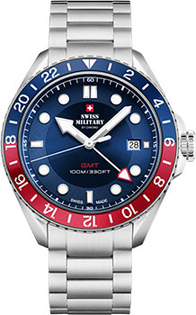 Швейцарские наручные  мужские часы Swiss Military SM34095.03. Коллекция Quartz GMT