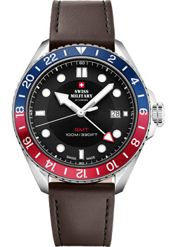 Швейцарские наручные  мужские часы Swiss Military SM34095.04. Коллекция Quartz GMT
