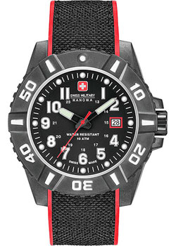 Швейцарские наручные  мужские часы Swiss military hanowa 06-4309.17.007.04. Коллекция Black Carbon