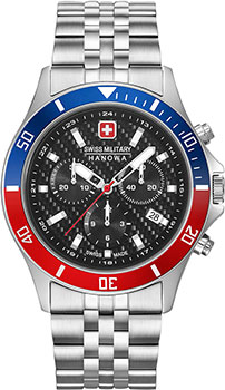 Швейцарские наручные  мужские часы Swiss military hanowa 06-5337.04.007.34. Коллекция Flagship Racer Chrono