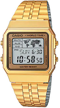 Японские наручные  мужские часы Casio A500WGA-9. Коллекция Vintage