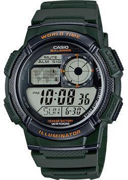 Японские наручные  мужские часы Casio AE-1000W-3A. Коллекция Digital