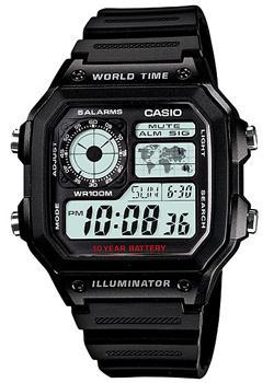 Японские наручные  мужские часы Casio AE-1200WH-1A. Коллекция Digital