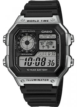 Японские наручные  мужские часы Casio AE-1200WH-1CVEF. Коллекция Digital