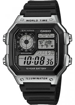 Японские наручные  мужские часы Casio AE-1200WH-1CVEF. Коллекция Digital