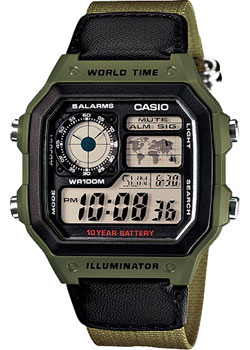 Японские наручные  мужские часы Casio AE-1200WHB-3B. Коллекция Digital