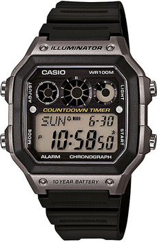 Японские наручные  мужские часы Casio AE-1300WH-8A. Коллекция Digital