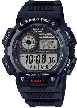 Японские наручные  мужские часы Casio AE-1400WH-1A. Коллекция Digital