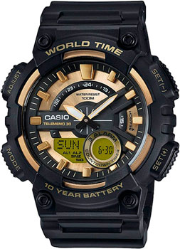 Японские наручные мужские часы Casio AEQ-110BW-9A. Коллекция Ana-Digi  - купить